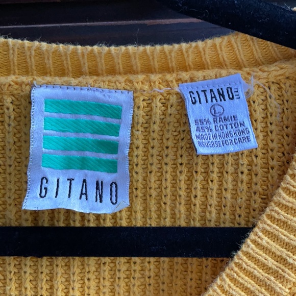 VINTAGE Gitano yellow sweater L - Picture 2 of 3